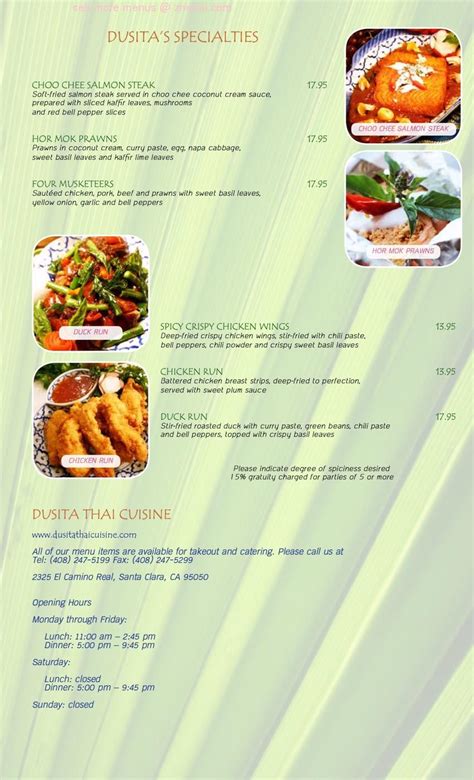 miu miu chaine thai food|Online Menu of Dusita Thai Cuisine Restaurant, Santa Clara, .